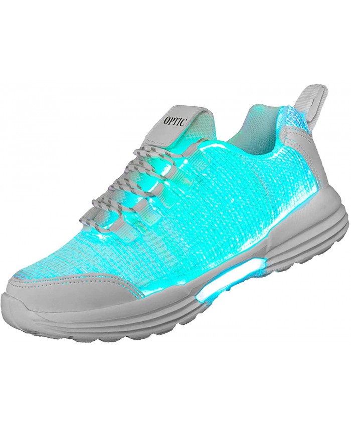 PYYIQI LED Fiber Optic Shoes Light Up Sneakers for Women Men Luminous Trainers Flashing Shoes for Festivals Christmas Halloween New Year Party with USB Charging,