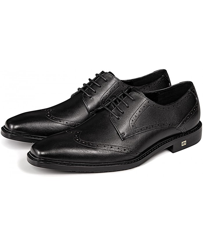 Men's Formal Leather Shoes Wingtip Oxford Shoes Leather Lace Up Business Derby Shoes