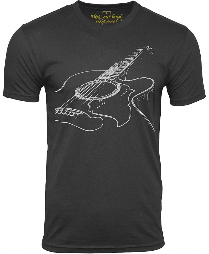 Think Out Loud Apparel Acoustic Guitar Player T Shirt Cool Musician Tee Music T-Shirt Artistic Tshirt