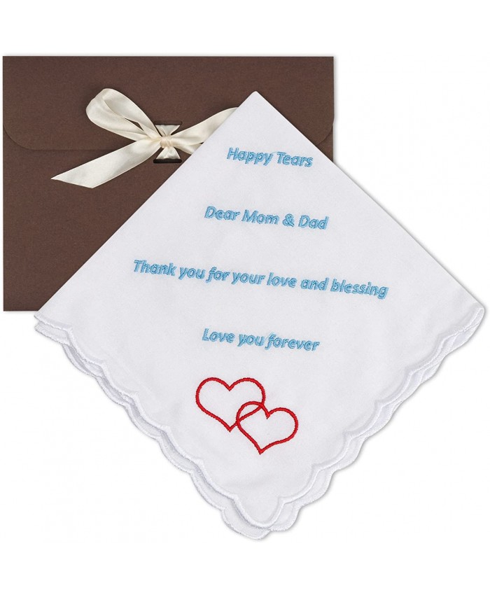HSXIANG Wedding Handkerchief Wedding Hankie for Bride Father; Wedding Gift from Daughter Keepsake Dad Large
