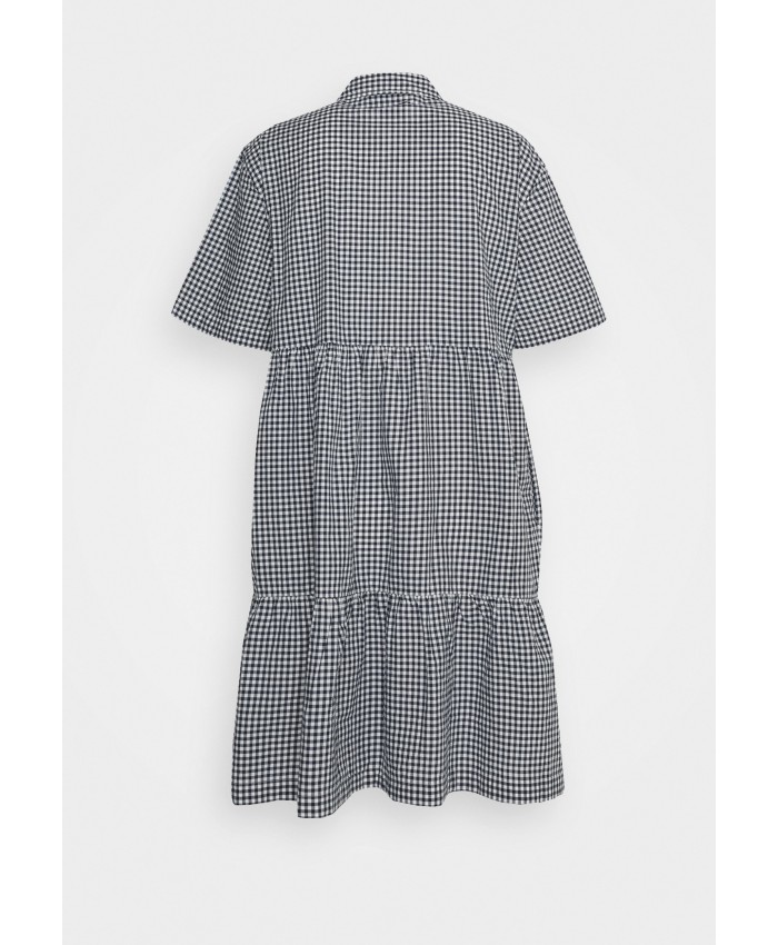 Ladies Skirt Series Shirt Dresses | Gap Tall TIERED MINI DRESS - Shirt dress - navy gingham/dark blue GAH21C01N-K11