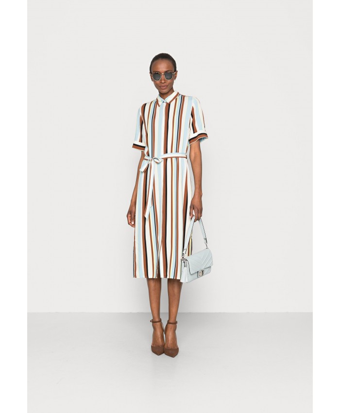 Ladies Skirt Series Shirt Dresses | TOM TAILOR DENIM MIDI SHIRT DRESS - Shirt dress - multicolor vertical stripe/multi-coloured TO721C0F7-T11