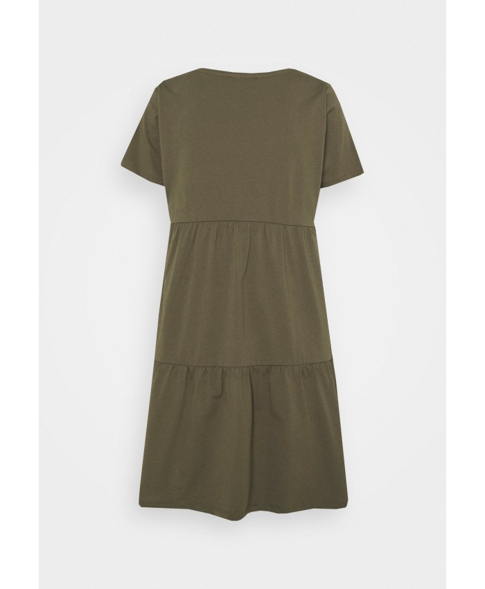 Ladies Skirt Series Jersey Dresses | ONLY Petite ONLAYCA PEPLUM DRESS - Jersey dress - kalamata/khaki OP421C08X-N11