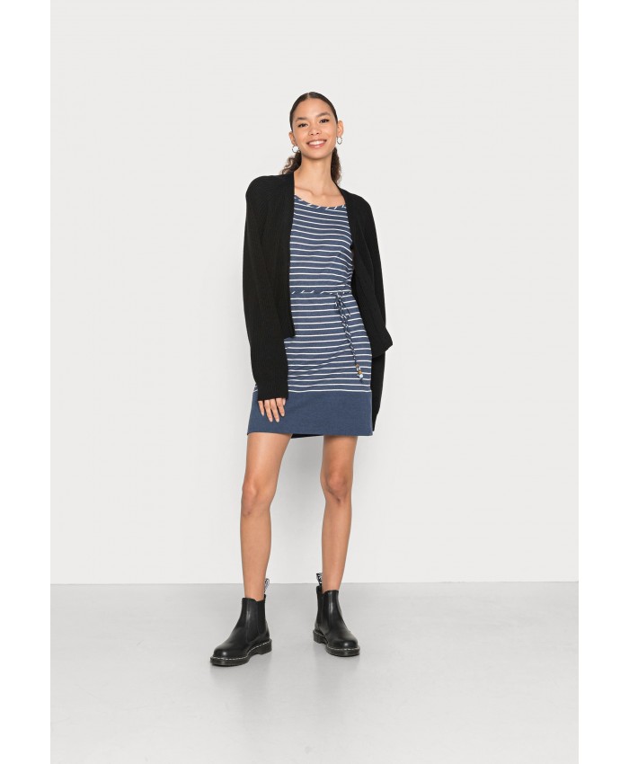 Ladies Skirt Series Jersey Dresses | Ragwear SOHO STRIPES - Jersey dress - navy/light blue R5921C0CX-K11