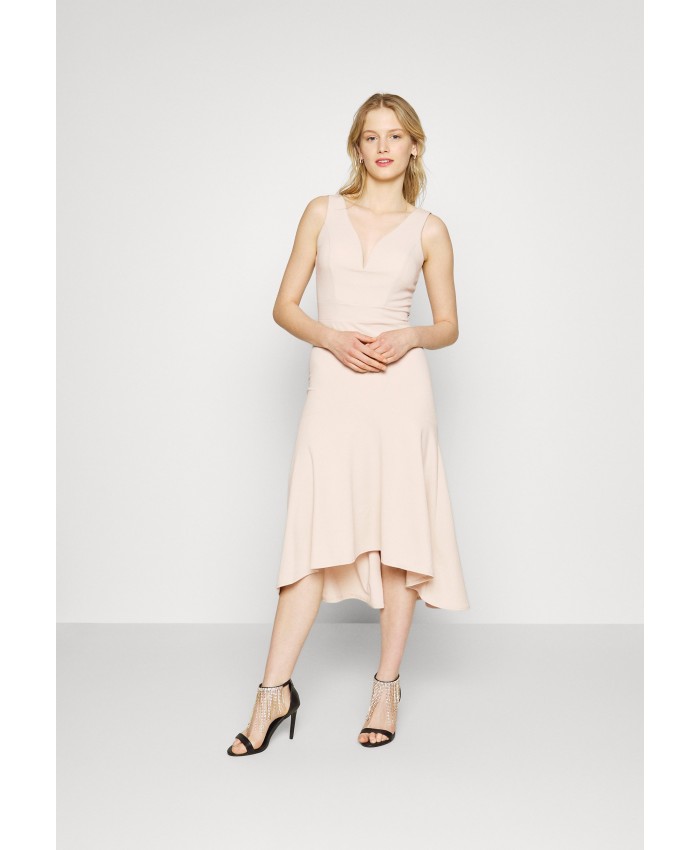 Ladies Skirt Series Jersey Dresses | WAL G. DELANA V NECK MIDI DRESS - Jersey dress - beige WG021C0S2-B11