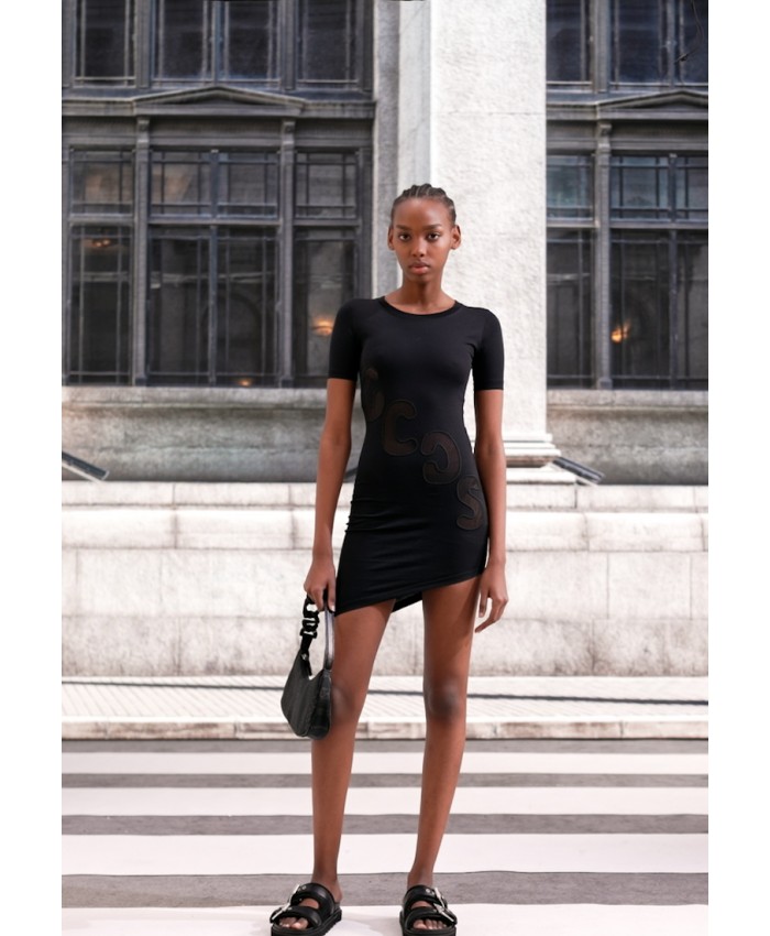 <b>Notice</b>: Undefined index: alt_image in <b>/www/wwwroot/web483c.com/vqmod/vqcache/vq2-catalog_view_theme_micrafixedblue_template_product_category.tpl</b> on line <b>242</b>Ladies Skirt Series Work Dresses | GCDS HOLES LOGO ASYMMETRICAL DRESS - Jersey dress - black GC921C00C-Q11