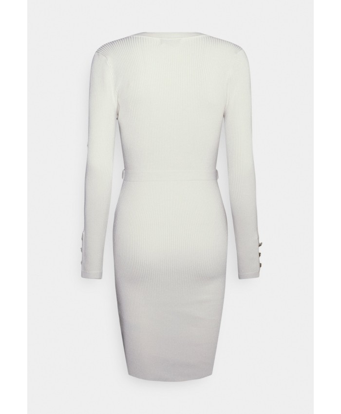 Ladies Skirt Series Work Dresses | Guess LOGO BUTTON KATIA - Jumper dress - dove white/white GU121C12M-A11