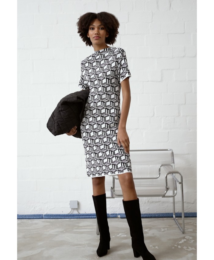 Ladies Skirt Series Work Dresses | MCM CUBIC LOGO MONOGRAM DRESS - Jumper dress - black/white/black MC121C000-Q11