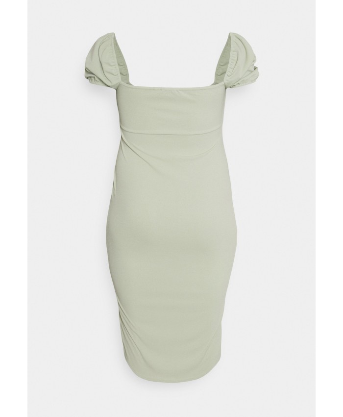 Ladies Skirt Series Work Dresses | Missguided Plus MILKMAID MIDI DRESS - Jersey dress - sage/green M0U21C0IR-M11