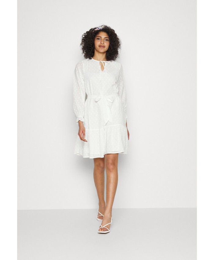 Ladies Skirt Series Casual Dresses | Selected Femme SLFSKYE KNEE DRESS - Day dress - snow white/white SE521C14D-A11