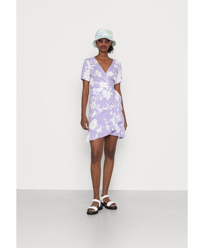 Ladies Skirt Series Casual Dresses | Vila VIALA WRAP DRESS - Day dress - lavender/white flower/lilac V1021C32N-I11