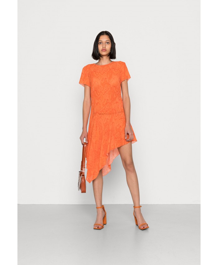 Ladies Skirt Series Casual Dresses | Weekday WARP DRESS - Day dress - soundwave/orange WEB21C06K-H11
