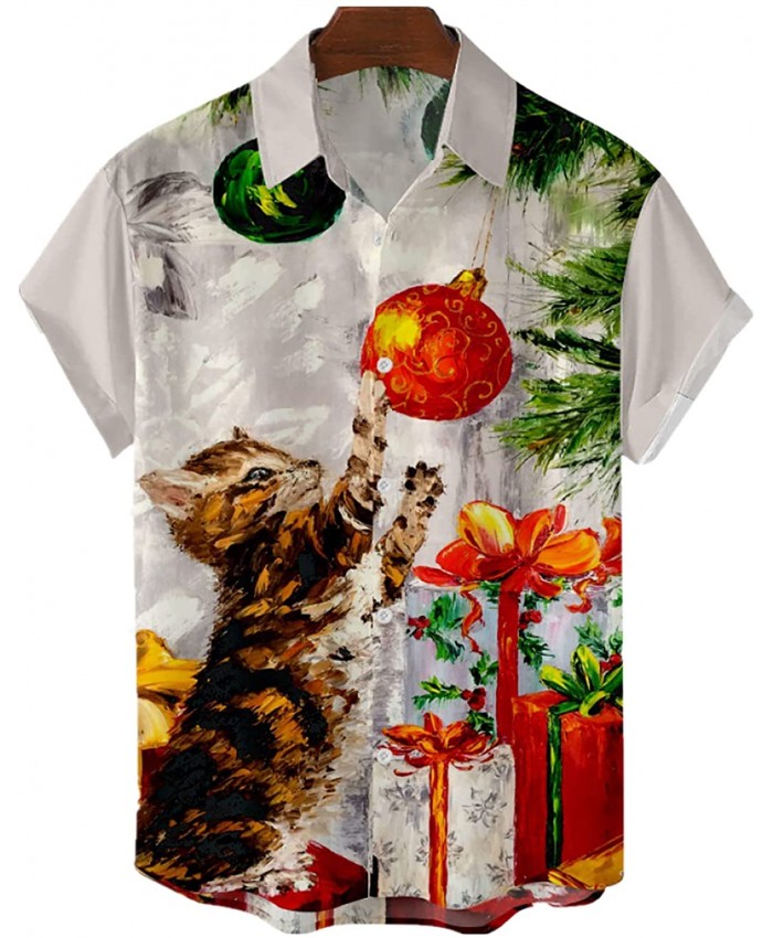 Shirt for Men's Fashion Hawaiian Floral Shirt Short Sleeves Button Down Lapel Casual Beach Shirts Tops