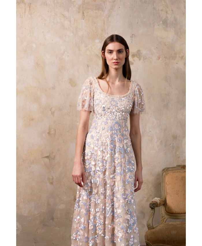 Ladies Skirt Series Occasion Dresses | Needle & Thread MARY ROSE SCOOP NECK ANKLE GOWN- EXCLUSIVE - Occasion wear - champagne/blue multi/blue NT521C0H1-K11