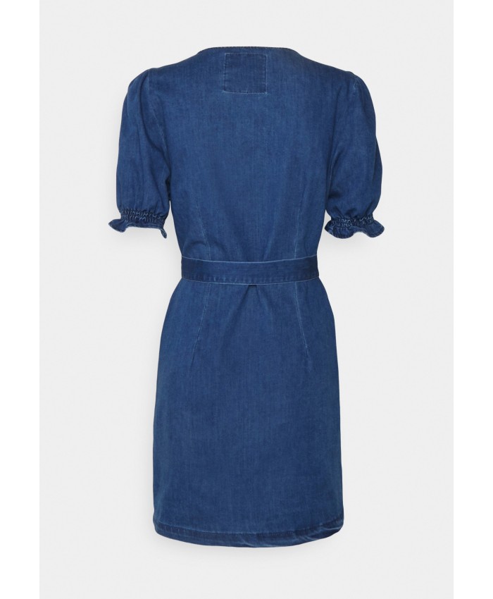 Ladies Skirt Series Denim Dresses | ONLY Petite ONL DAISY PUFF BELT DRESS - Denim dress - dark blue demin/dark-blue denim OP421C0D4-K11