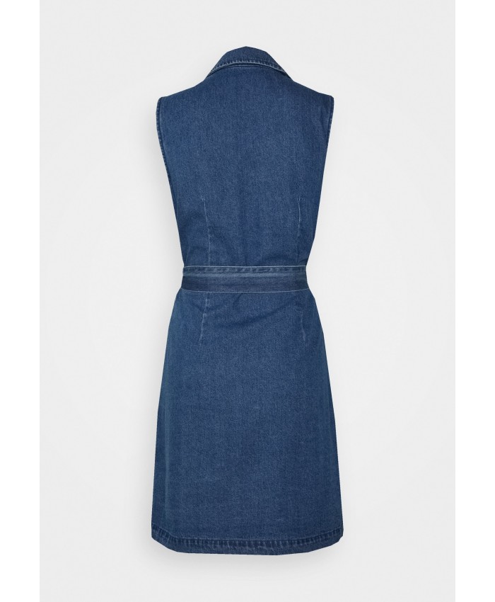 Ladies Skirt Series Denim Dresses | Vero Moda Tall VMTAILOR BLAZER DRESS - Denim dress - medium blue denim/blue denim VEB21C077-K12