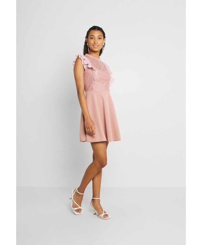 Ladies Skirt Series Evening Dresses | WAL G. HUMERA LACE SKATER DRESS - Jersey dress - blush pink/pink WG021C0MB-J11