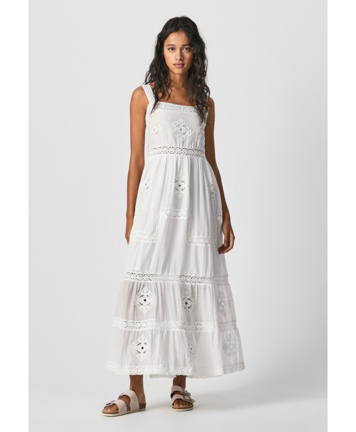Ladies Skirt Series Maxi Dresses | Pepe Jeans LOYCE - Maxi dress - off white/white PE121C0NG-A11