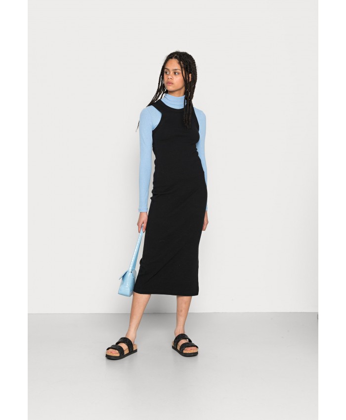 Ladies Skirt Series Knitted Dresses | Cotton On RACER MIDI DRESS - Jumper dress - black C1Q21C02D-Q11