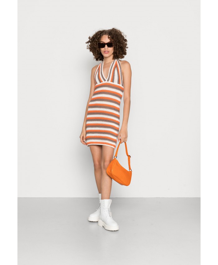 Ladies Skirt Series Knitted Dresses | Neon & Nylon NEOBEACHIE HALTERNECK DRESS KNT - Jumper dress - tofu/white N3P21C00C-A11