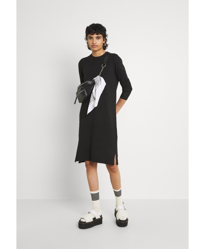 Ladies Skirt Series Knitted Dresses | Pieces PCCAVA O NECK DRESS - Jumper dress - black PE321C11O-Q11