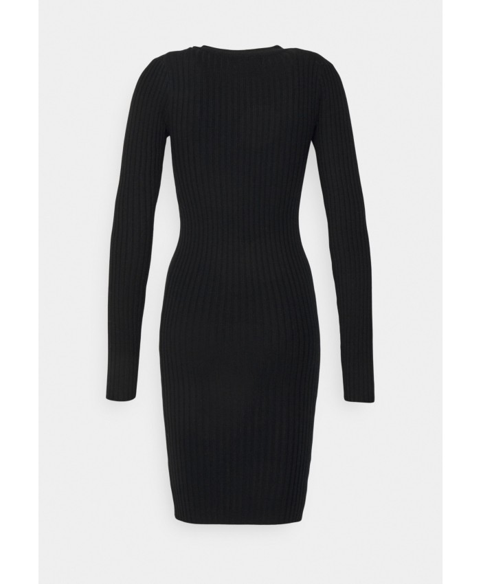 Ladies Skirt Series Knitted Dresses | PIECES Tall PCCRISTA O NECK DRESS - Jumper dress - black PIP21C040-Q11