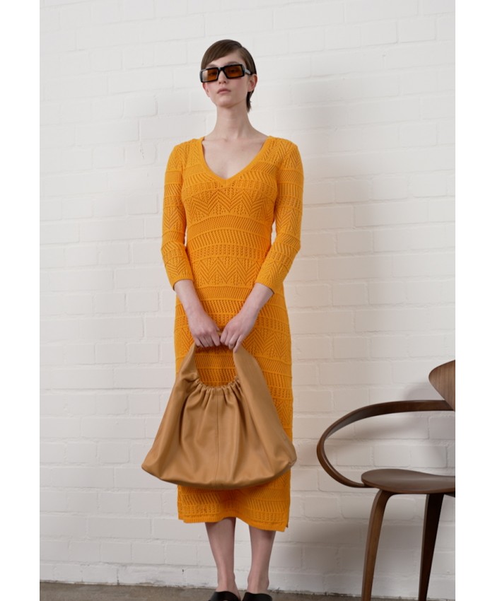 Ladies Skirt Series Knitted Dresses | rag & bone RENEE LONG DRESS BLACK LABEL - Jumper dress - deep yello/yellow R0721C00Q-E11