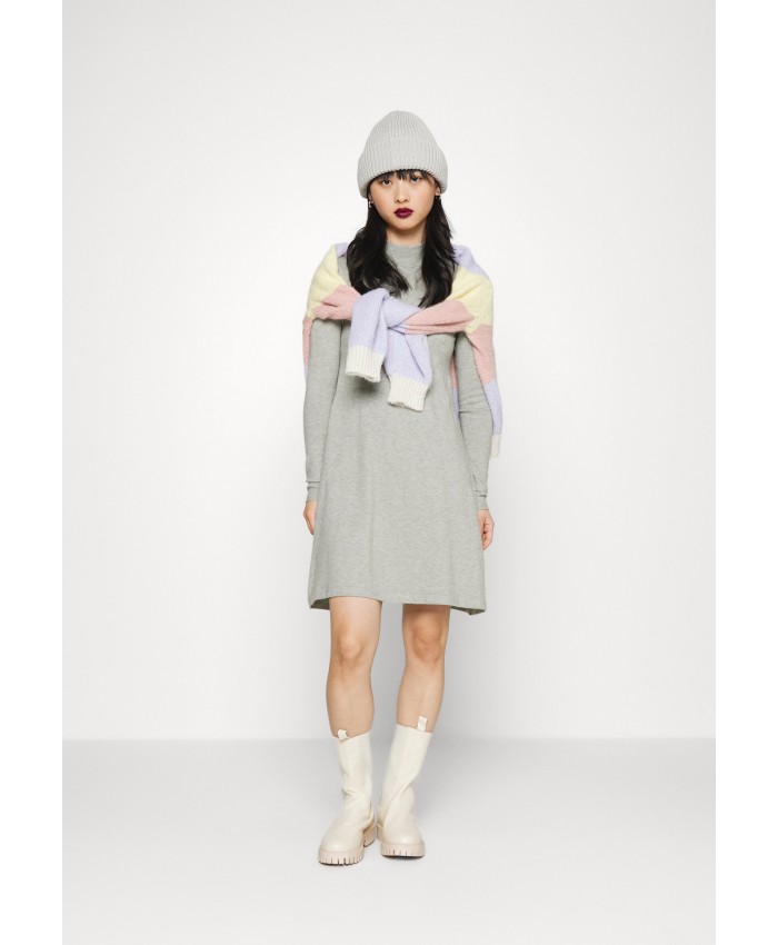 Ladies Skirt Series Knitted Dresses | Vero Moda Petite VMHAPPINESS DRESS - Jumper dress - light grey melange/light grey VM021C0CH-C11
