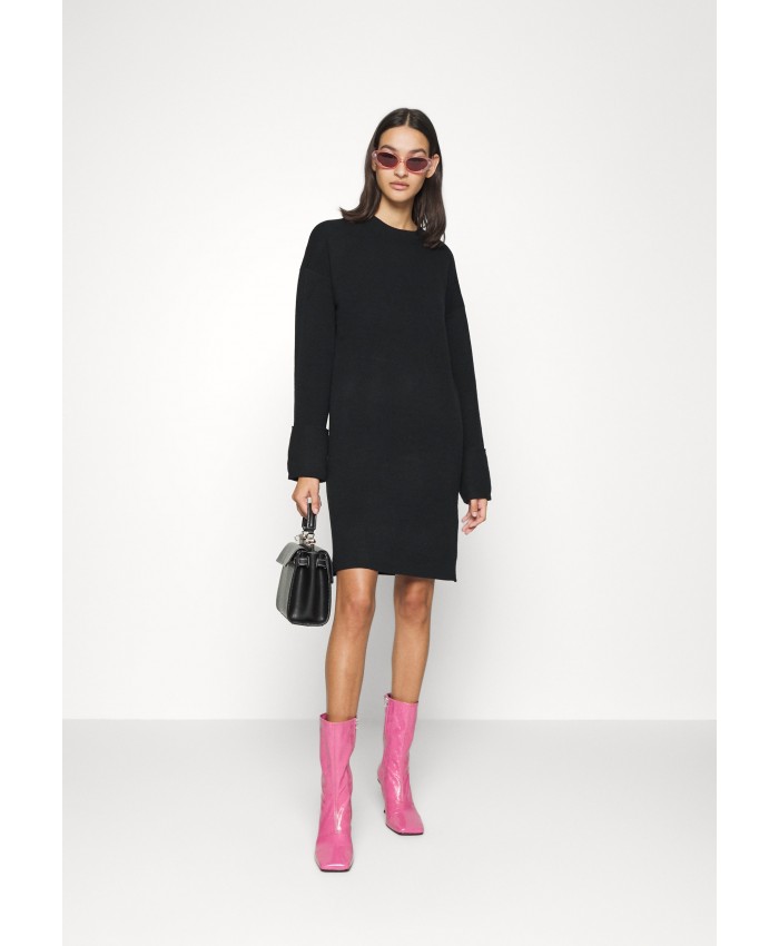 Ladies Skirt Series Knitted Dresses | Vero Moda VMGOLD NEEDLE - Jumper dress - black VE121C363-Q11
