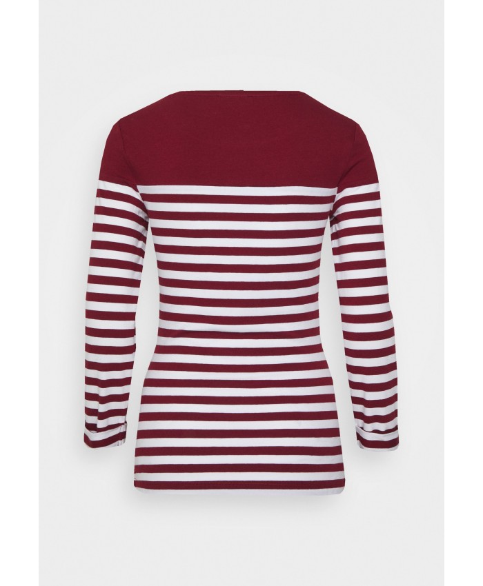 Ladies Top Series T-shirts | Anna Field Tall Long sleeved top - dark red/white/dark red ANH21D016-G11
