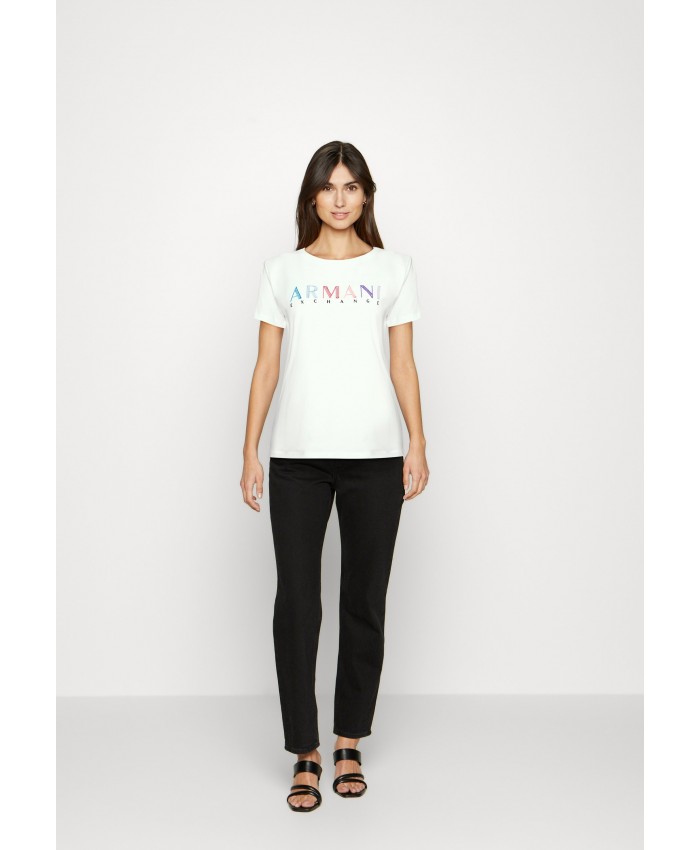Ladies Top Series T-shirts | Armani Exchange Print T-shirt - optic white/white ARC21D03R-A11