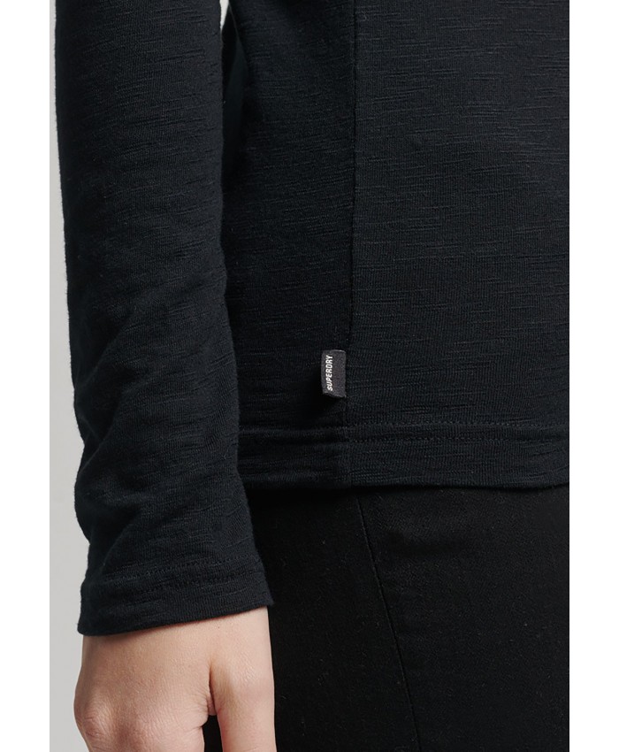 Ladies Top Series T-shirts | Superdry ORGANIC STUDIOS HENLEY - Long sleeved top - black SU221E0GM-Q11