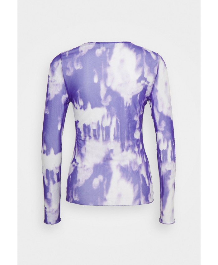 Ladies Top Series T-shirts | Weekday BLUR PRINTED LONG SLEEVE - Long sleeved top - purple rain/white WEB21D08J-I12