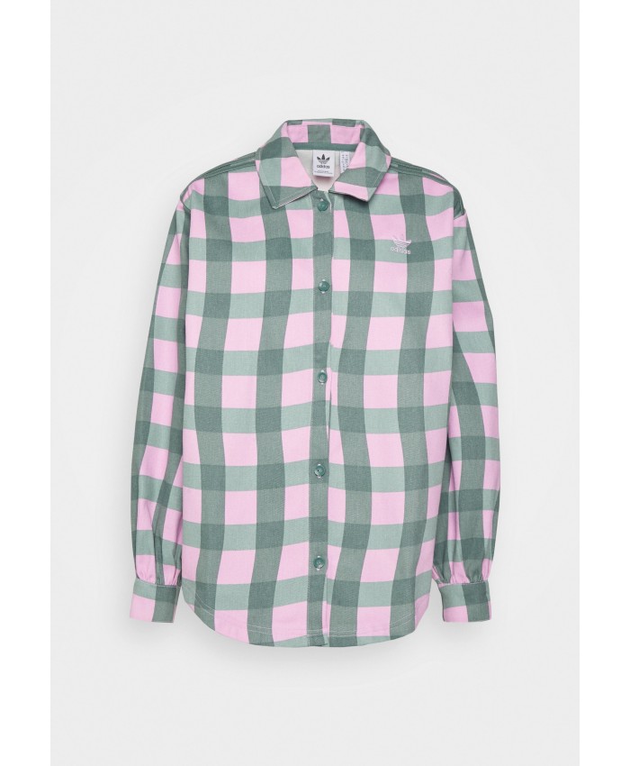 Ladies Top Series Shirts | adidas Originals TWILL - Button-down blouse - clear lilac/tech emerald/lilac AD121E00Q-I11