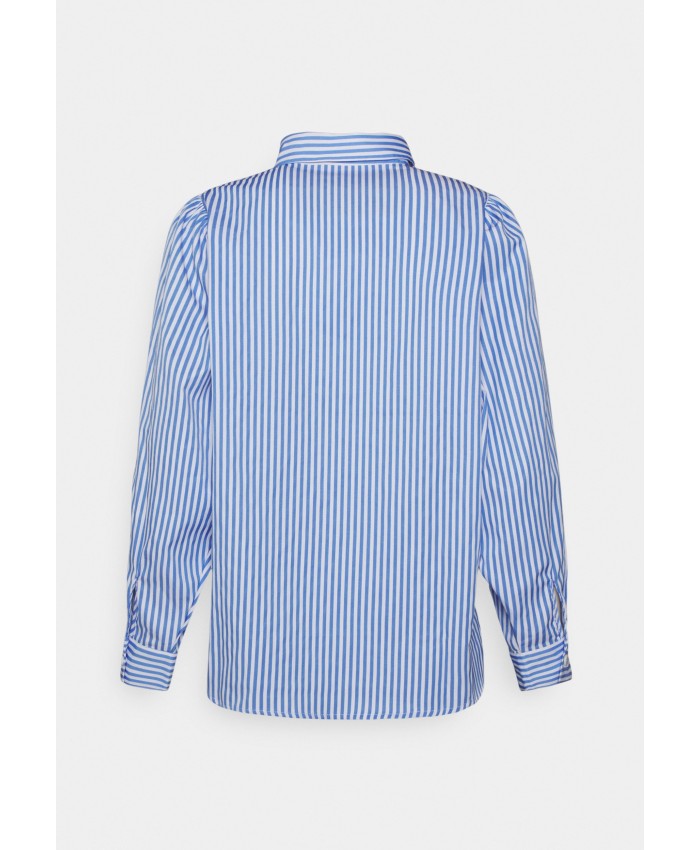 Ladies Top Series Shirts | Esqualo BLOUSE STRIPES GATHERING - Button-down blouse - white/blue/white ESM21E018-A11
