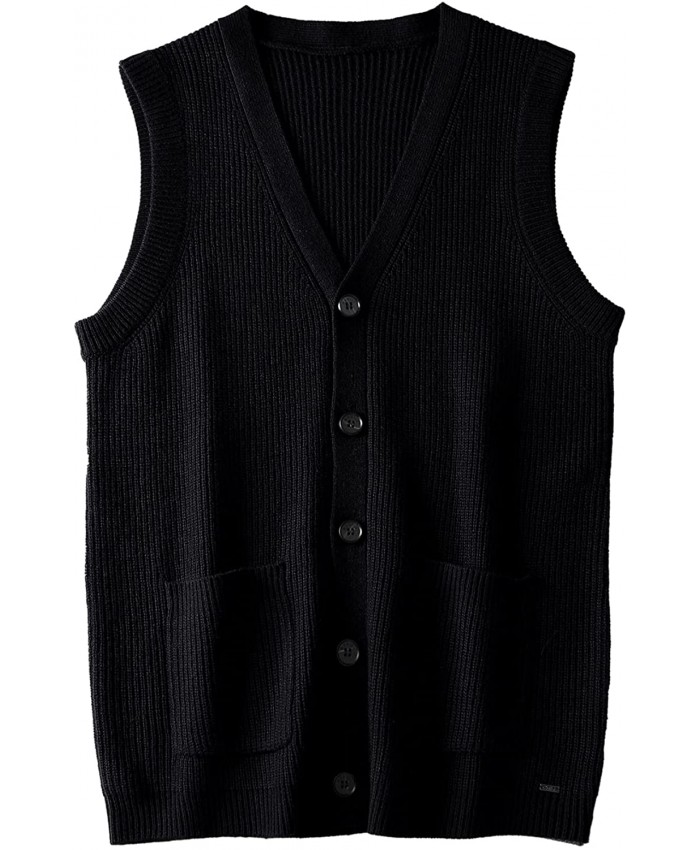 Men's Sweater Vest V-Neck Sleeveless Knitted Cardigan DXL Big and Tall Vest