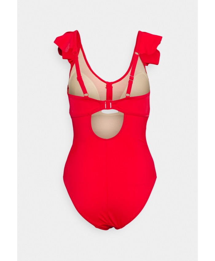 Ladies Bikini Collection Swimsuits | Pour Moi SPACE FRILL NON WIRED SWIMSUIT - Swimsuit - red POJ81G010-G11