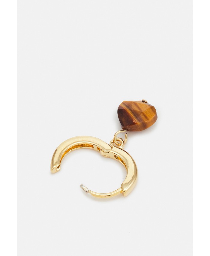 Women's Accessories Earrings | Orelia TEARDROP HUGGIE HOOPS - Earrings - tigers eye/gold-coloured RL651L0BL-F11