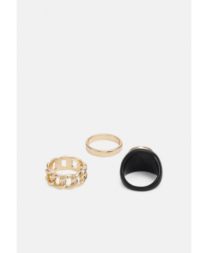 Women's Accessories Rings | ALDO ZIPNEY 3 PACK - Ring - black/gold-coloured/gold-coloured A0151L0X1-F11