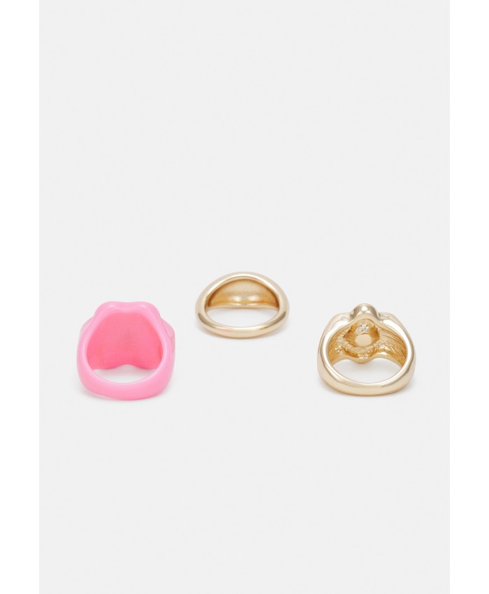 Women's Accessories Rings | Monki BEVERLY RINGS 3 PACK - Ring - gold-coloured/pink/gold-coloured MOQ51L02C-F11