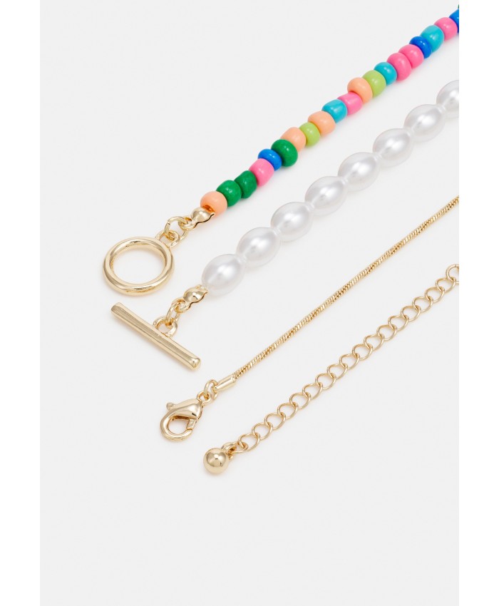 Women's Accessories Necklaces | Pieces PCSTUNNI COMBI NECKLACE 2 PACK - Necklace - gold-coloured/multi/gold-coloured PE351L1MM-F11