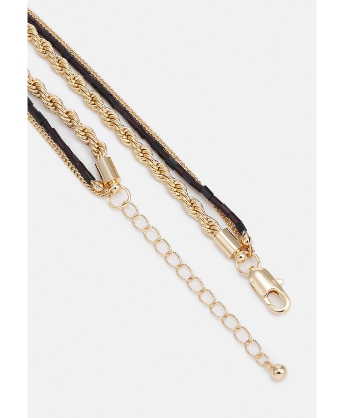 Women's Accessories Necklaces | Pieces PCSUIQU COMBI NECKLACE - Necklace - gold-coloured/black/gold-coloured PE351L1M2-F11