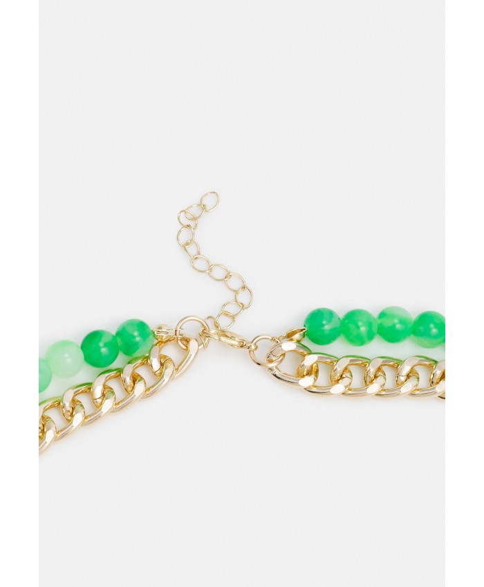 Women's Accessories Necklaces | Pieces PCTANZA COMBI NECKLACE - Necklace - gold-coloured/green/gold-coloured PE351L1M7-F11