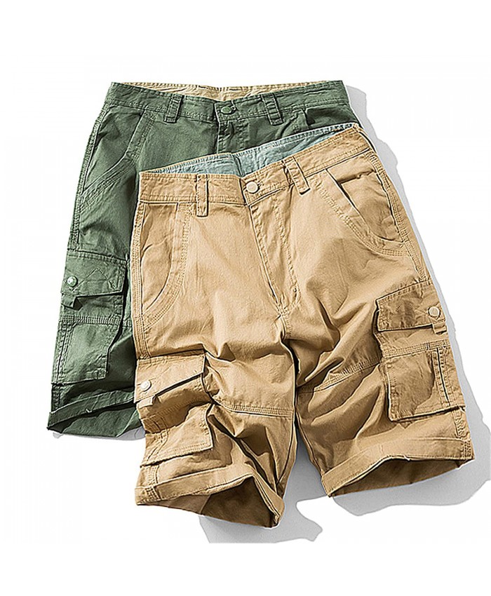 Men's Camo Cargo Shorts Mens Camouflage Multi-Pocket Cargo Shorts Relaxed Fit Casual Shorts Outdoor Twill Cargo Shorts 34,Green Camo