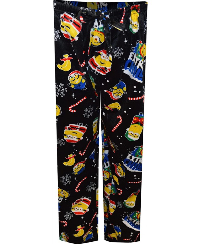 Briefly Stated Men's Minions Fun in The Snow Super Soft Silky Fleece Lounge Pants