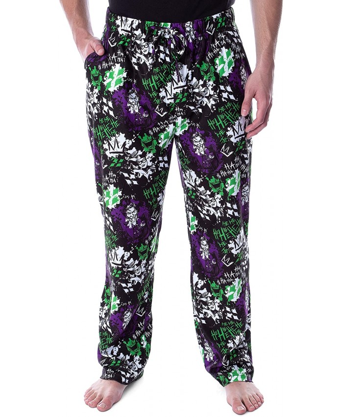 DC Comics Men's Classic The Joker and Harley Quinn Laugh Adult Lounge Pajama Pants